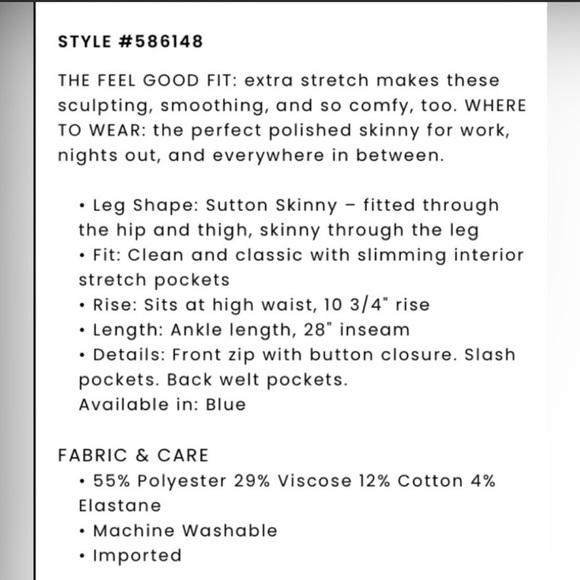 LOFT Chambray Skinny Button Tab Sutton Pants size 16P - Picture 10 of 10